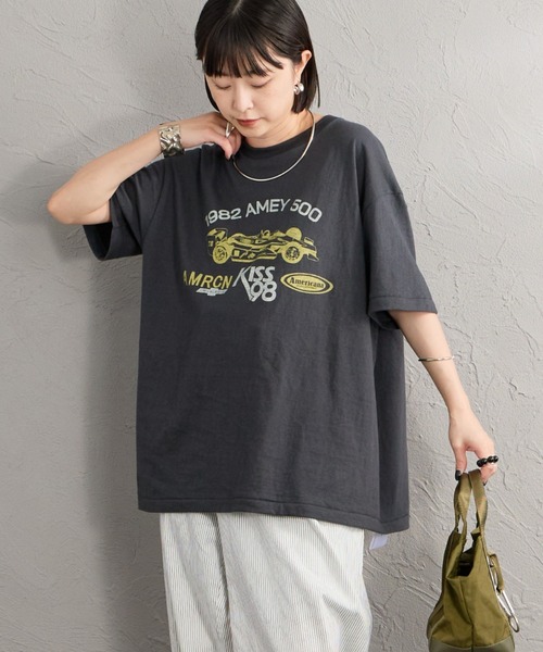 AMERICANA（アメリカーナ）の「[Americana/アメリカーナ] グラフィックプリントTシャツ（Tシャツ/カットソー・レディース・ダークグレー/カーキ/オートミール・ONE SIZE）」の21枚目の写真