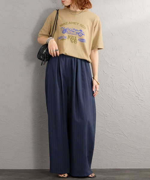 AMERICANA（アメリカーナ）の「[Americana/アメリカーナ] グラフィックプリントTシャツ（Tシャツ/カットソー・レディース・ダークグレー/カーキ/オートミール・ONE SIZE）」の16枚目の写真