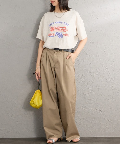 AMERICANA（アメリカーナ）の「[Americana/アメリカーナ] グラフィックプリントTシャツ（Tシャツ/カットソー・レディース・ダークグレー/カーキ/オートミール・ONE SIZE）」の15枚目の写真