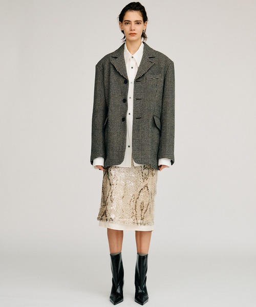PRANK PROJECT(プランクプロジェクト)の「【2026Autumn Pre-Order】クラシックツイードオーバージャケットコート / Classic Tweed Oversized Jacket Coat(チェスターコート・レディース・マルチ/ブラック/カーキ・FREE)」の10枚目の写真