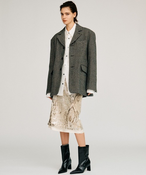 PRANK PROJECT(プランクプロジェクト)の「【2026Autumn Pre-Order】クラシックツイードオーバージャケットコート / Classic Tweed Oversized Jacket Coat(チェスターコート・レディース・マルチ/ブラック/カーキ・FREE)」の11枚目の写真