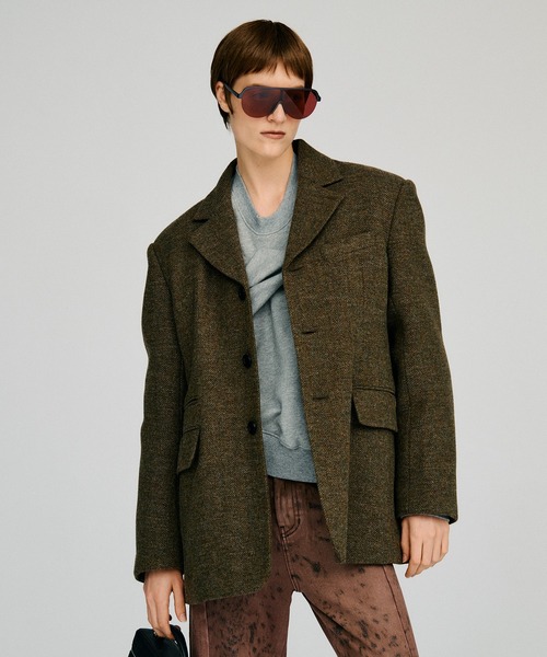 PRANK PROJECT(プランクプロジェクト)の「【2026Autumn Pre-Order】クラシックツイードオーバージャケットコート / Classic Tweed Oversized Jacket Coat(チェスターコート・レディース・マルチ/ブラック/カーキ・FREE)」の13枚目の写真