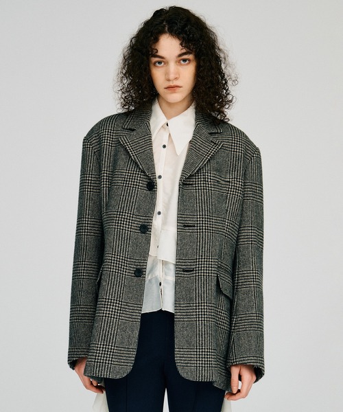 PRANK PROJECT(プランクプロジェクト)の「【2026Autumn Pre-Order】クラシックツイードオーバージャケットコート / Classic Tweed Oversized Jacket Coat(チェスターコート・レディース・マルチ/ブラック/カーキ・FREE)」の18枚目の写真