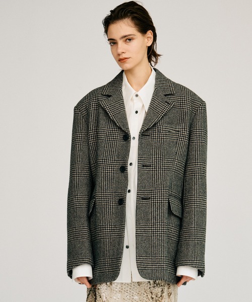 PRANK PROJECT(プランクプロジェクト)の「【2026Autumn Pre-Order】クラシックツイードオーバージャケットコート / Classic Tweed Oversized Jacket Coat(チェスターコート・レディース・マルチ/ブラック/カーキ・FREE)」の19枚目の写真
