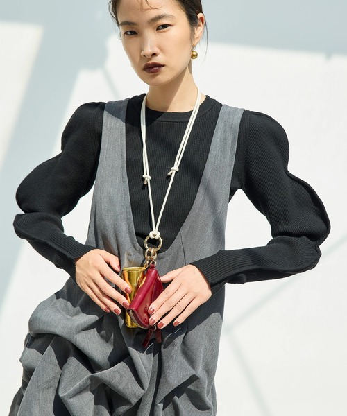 OMMO(オーエムエムオー)の「TUCK DRAPE OP(ワンピース・レディース・ブラック/グレー・38/36)」の7枚目の写真