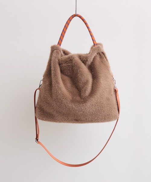 KATHARINE ROSS(キャサリンロス)の「パラコードハンドル×フェイクファー 2WAYバッグ WEB限定(トートバッグ・レディース・チャコールグレー/ベージュ/キャメル・FREE)」の16枚目の写真