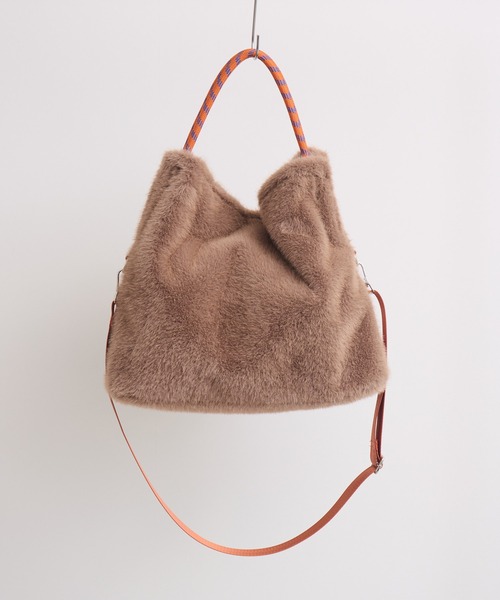 KATHARINE ROSS(キャサリンロス)の「パラコードハンドル×フェイクファー 2WAYバッグ WEB限定(トートバッグ・レディース・チャコールグレー/ベージュ/キャメル・FREE)」の18枚目の写真