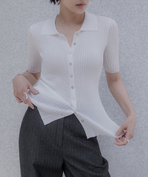 MEMUA(メムア)の「ブリーズカラー スリムカーディガン(ブラック)(カーディガン/ボレロ・レディース・ミント/ブラック/アイボリー・FREE)」の5枚目の写真