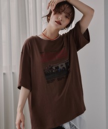 オーバーサイズ フォトプリント Tシャツ