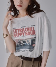 オーバーサイズ フォトプリント Tシャツ