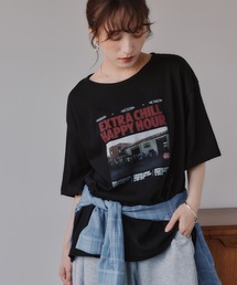 オーバーサイズ  フォトプリント Tシャツ
