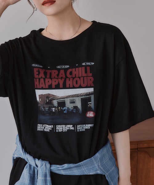 210nouve(トゥージュヌーブ)の「オーバーサイズ フォトプリント Tシャツ(Tシャツ/カットソー・レディース・ブラウン/ホワイト/ブラック・FREE)」の10枚目の写真
