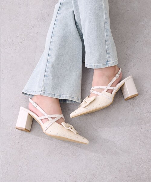 OLIVE des OLIVE(オリーブデオリーブ)の「【Belle Charme】Studded Ribbon Mules(その他シューズ・レディース・レオパード/アイボリー/ブラック・MEDIUM/LARGE/SMALL)」の16枚目の写真