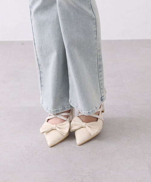 OLIVE des OLIVE(オリーブデオリーブ)の「【Belle Charme】Studded Ribbon Mules(その他シューズ・レディース・レオパード/アイボリー/ブラック・MEDIUM/LARGE/SMALL)」の17枚目の写真