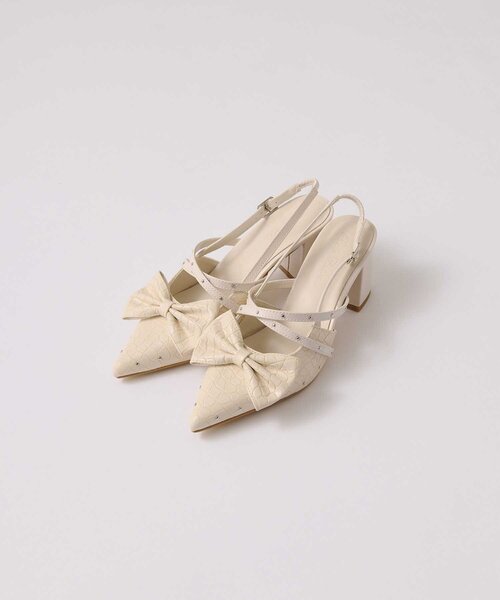 OLIVE des OLIVE(オリーブデオリーブ)の「【Belle Charme】Studded Ribbon Mules(その他シューズ・レディース・レオパード/アイボリー/ブラック・MEDIUM/LARGE/SMALL)」の21枚目の写真