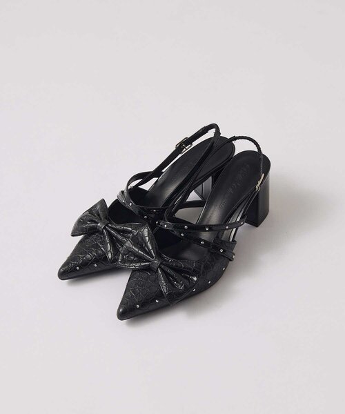OLIVE des OLIVE(オリーブデオリーブ)の「【Belle Charme】Studded Ribbon Mules(その他シューズ・レディース・レオパード/アイボリー/ブラック・MEDIUM/LARGE/SMALL)」の6枚目の写真