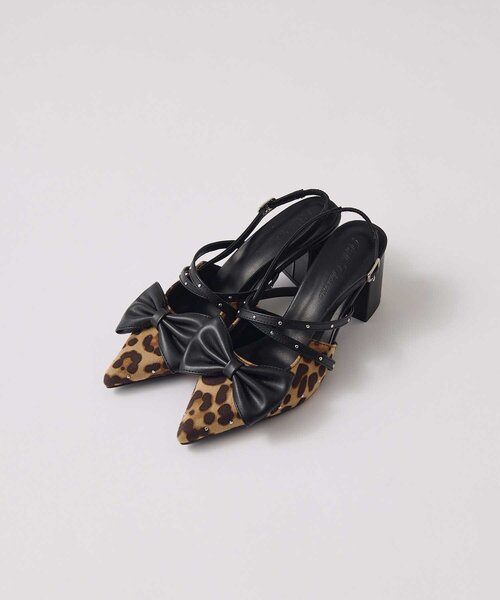 OLIVE des OLIVE(オリーブデオリーブ)の「【Belle Charme】Studded Ribbon Mules(その他シューズ・レディース・レオパード/アイボリー/ブラック・MEDIUM/LARGE/SMALL)」の12枚目の写真