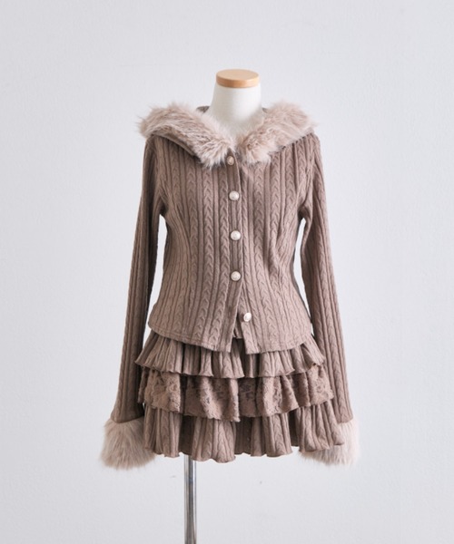 OLIVE des OLIVE(オリーブデオリーブ)の「ケーブルパーカー(パーカー・レディース・ブラック/サックスブルー/モカ/オフホワイト/ピンク・FREE)」の9枚目の写真