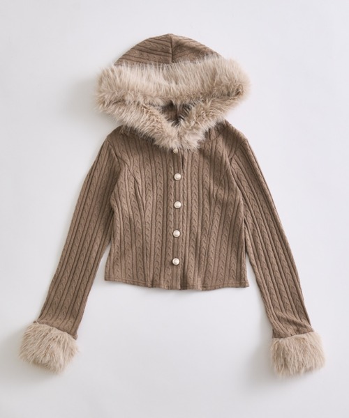 OLIVE des OLIVE(オリーブデオリーブ)の「ケーブルパーカー(パーカー・レディース・ブラック/サックスブルー/モカ/オフホワイト/ピンク・FREE)」の19枚目の写真