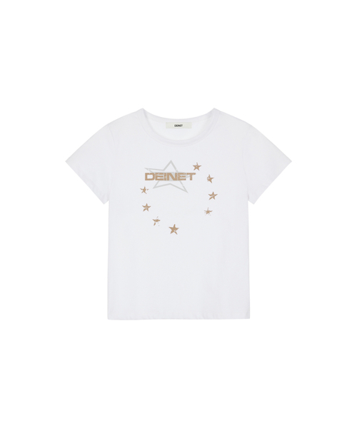 DEINET(ダイニット)の「DEINET STAR GRAPHICS T-SHIRTS IN WHITE(Tシャツ/カットソー・レディース・その他・FREE)」の1枚目の写真