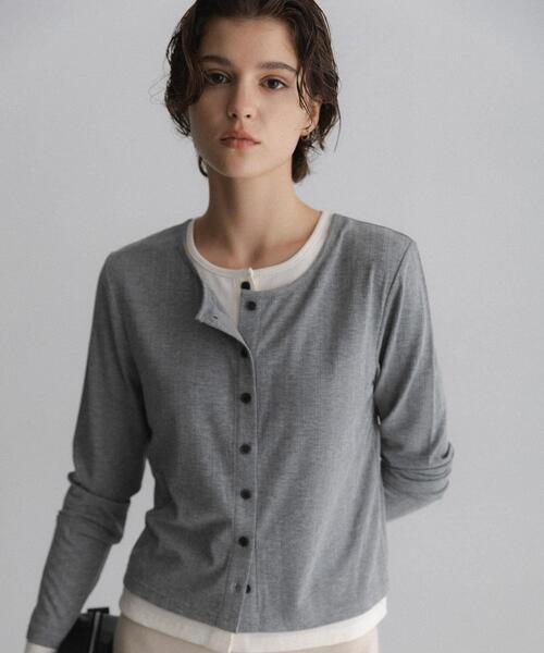 URBAN RESEARCH Sonny Label(アーバンリサーチサニーレーベル)の「汗ジミ防止レイヤードライクカットプルオーバー(Tシャツ/カットソー・レディース・ブラウン/ネイビー/グレー・FREE)」の4枚目の写真