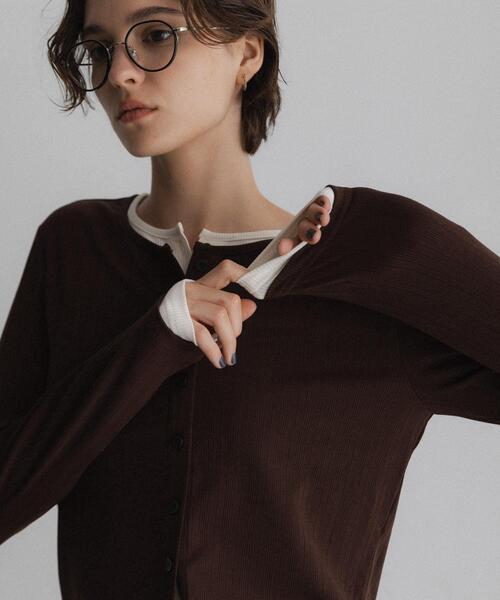 URBAN RESEARCH Sonny Label(アーバンリサーチサニーレーベル)の「汗ジミ防止レイヤードライクカットプルオーバー(Tシャツ/カットソー・レディース・ブラウン/ネイビー/グレー・FREE)」の11枚目の写真
