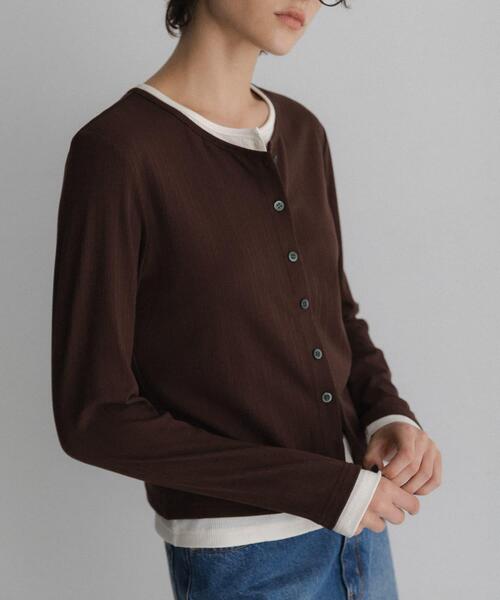 URBAN RESEARCH Sonny Label(アーバンリサーチサニーレーベル)の「汗ジミ防止レイヤードライクカットプルオーバー(Tシャツ/カットソー・レディース・ブラウン/ネイビー/グレー・FREE)」の12枚目の写真