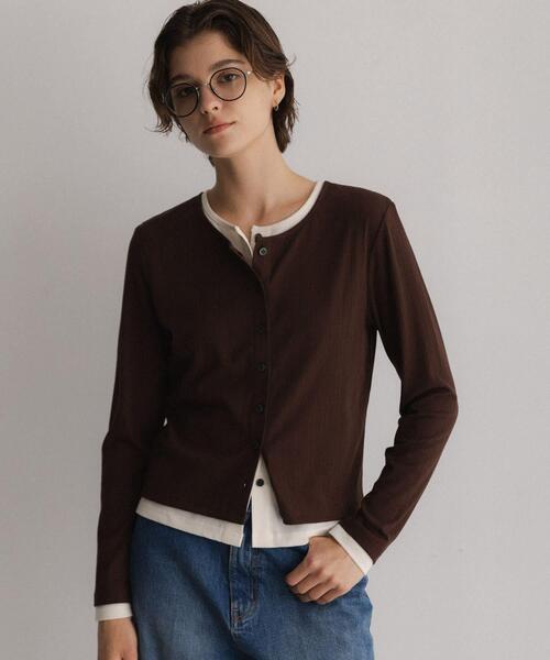 URBAN RESEARCH Sonny Label(アーバンリサーチサニーレーベル)の「汗ジミ防止レイヤードライクカットプルオーバー(Tシャツ/カットソー・レディース・ブラウン/ネイビー/グレー・FREE)」の13枚目の写真