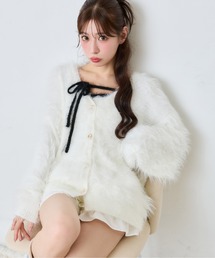 パウダーフェザーロングカーディガン【ビスチェ別売り】