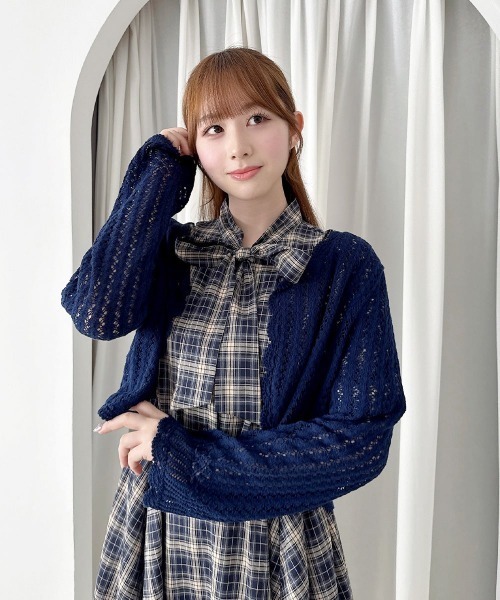 F i.n.t(フィント)の「ランダムヘムチェックボウタイワンピース/fint フィント(ワンピース・レディース・グリーン/ネイビー・FREE)」の15枚目の写真