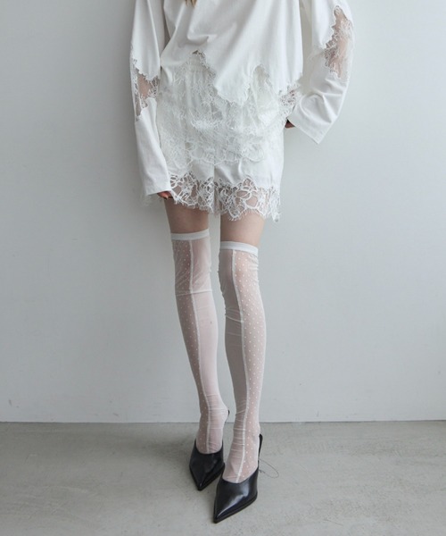 JOSE MOON(ジョゼムーン)の「LACE DOCKING SHORT PANTS/レースドッキングショートパンツ(その他パンツ・レディース・ブラック/グレー/ホワイト・FREE)」の15枚目の写真