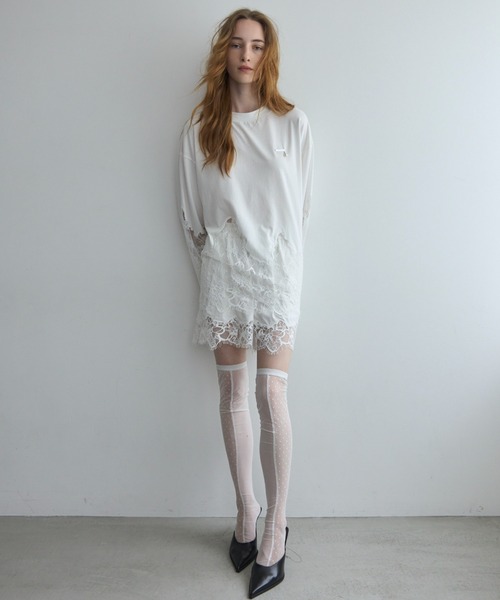 JOSE MOON(ジョゼムーン)の「LACE DOCKING SHORT PANTS/レースドッキングショートパンツ(その他パンツ・レディース・ブラック/グレー/ホワイト・FREE)」の8枚目の写真