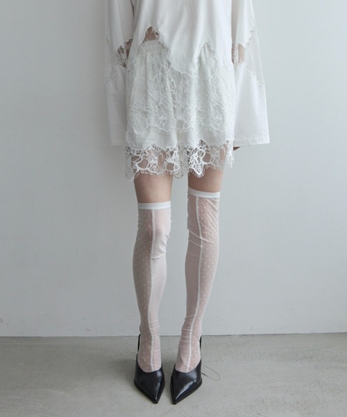 JOSE MOON(ジョゼムーン)の「LACE DOCKING SHORT PANTS/レースドッキングショートパンツ(その他パンツ・レディース・ブラック/グレー/ホワイト・FREE)」の16枚目の写真