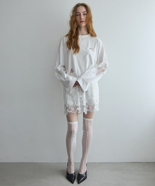 JOSE MOON(ジョゼムーン)の「LACE DOCKING SHORT PANTS/レースドッキングショートパンツ(その他パンツ・レディース・ブラック/グレー/ホワイト・FREE)」の19枚目の写真