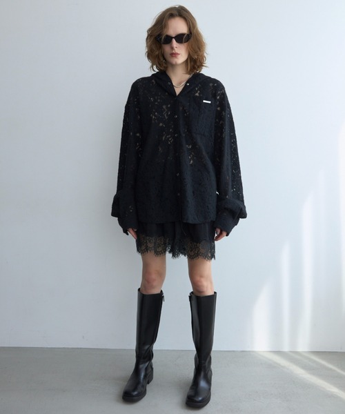 JOSE MOON(ジョゼムーン)の「LACE DOCKING SHORT PANTS/レースドッキングショートパンツ(その他パンツ・レディース・ブラック/グレー/ホワイト・FREE)」の13枚目の写真