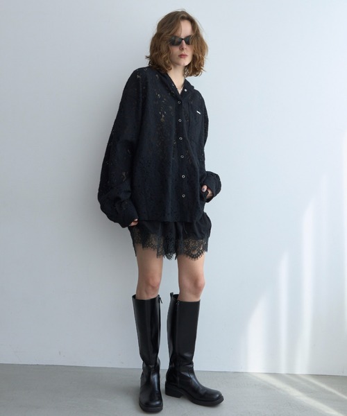 JOSE MOON(ジョゼムーン)の「LACE DOCKING SHORT PANTS/レースドッキングショートパンツ(その他パンツ・レディース・ブラック/グレー/ホワイト・FREE)」の5枚目の写真