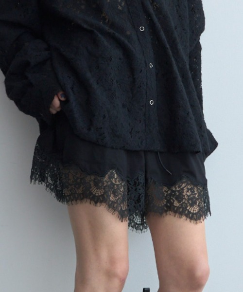 JOSE MOON(ジョゼムーン)の「LACE DOCKING SHORT PANTS/レースドッキングショートパンツ(その他パンツ・レディース・ブラック/グレー/ホワイト・FREE)」の11枚目の写真
