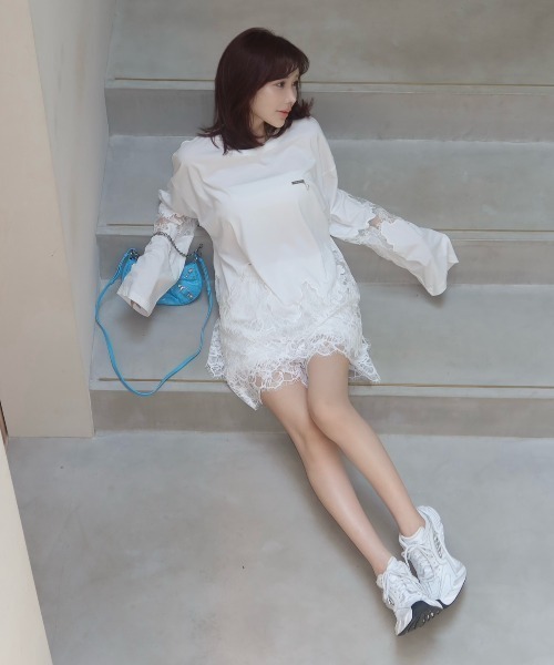 JOSE MOON(ジョゼムーン)の「LACE DOCKING SHORT PANTS/レースドッキングショートパンツ(その他パンツ・レディース・ブラック/グレー/ホワイト・FREE)」の22枚目の写真