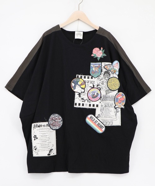 ScoLar(スカラー)の「163629:アップリケ×ワッペン コラージュ風チュニック(チュニック・レディース・ネイビー/カーキ/グレー/ブラック・M)」の11枚目の写真