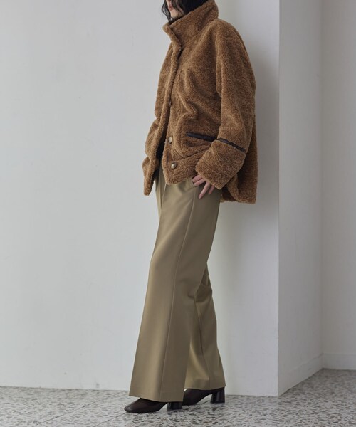 GALLEST(ギャレスト)の「Comfy Slacks|イージーストレートフレアパンツ【セットアップ対応/通勤/カセット服】(その他パンツ・レディース・ブラック/ベージュ/ダークグレー・34/36/40/38)」の8枚目の写真