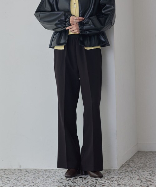 GALLEST(ギャレスト)の「Comfy Slacks|イージーストレートフレアパンツ【セットアップ対応/通勤/カセット服】(その他パンツ・レディース・ブラック/ベージュ/ダークグレー・34/36/40/38)」の12枚目の写真