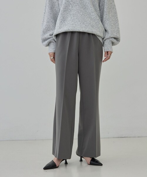 GALLEST(ギャレスト)の「Comfy Slacks|イージーストレートフレアパンツ【セットアップ対応/通勤/カセット服】(その他パンツ・レディース・ブラック/ベージュ/ダークグレー・34/36/40/38)」の21枚目の写真