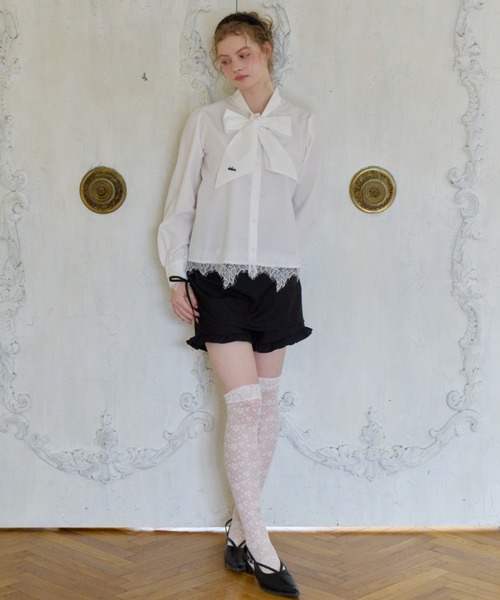 idem(イデム)の「lace bow tie blouse / 裾レースボウタイブラウス(シャツ/ブラウス・レディース・ライトブルー/アイボリー・FREE)」の19枚目の写真