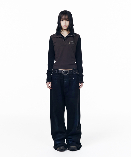AAKAM(アーカム)の「Glazed Wax Denim Pants (Black)(デニムパンツ・レディース・その他・1/2/0)」の2枚目の写真
