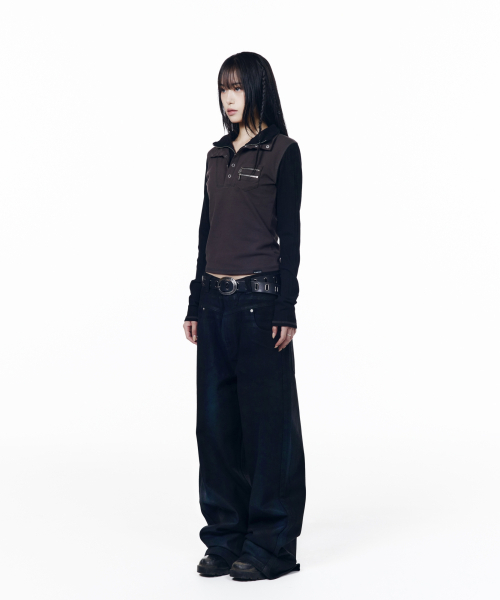 AAKAM(アーカム)の「Glazed Wax Denim Pants (Black)(デニムパンツ・レディース・その他・1/2/0)」の3枚目の写真