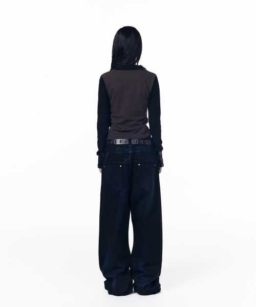 AAKAM(アーカム)の「Glazed Wax Denim Pants (Black)(デニムパンツ・レディース・その他・1/2/0)」の4枚目の写真