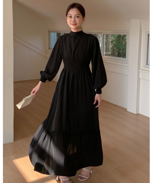 BIRTHDAY BASH(バースデイバッシュ)の「2WAY RIBBON TIERED DRESS(2WAYリボンティアードワンピース)(ワンピース・レディース・ブラック・FREE)」の7枚目の写真