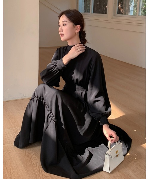 BIRTHDAY BASH(バースデイバッシュ)の「2WAY RIBBON TIERED DRESS(2WAYリボンティアードワンピース)(ワンピース・レディース・ブラック・FREE)」の11枚目の写真