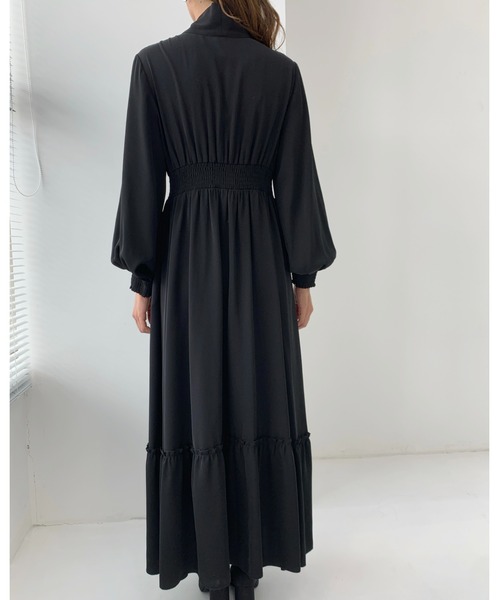 BIRTHDAY BASH(バースデイバッシュ)の「2WAY RIBBON TIERED DRESS(2WAYリボンティアードワンピース)(ワンピース・レディース・ブラック・FREE)」の15枚目の写真