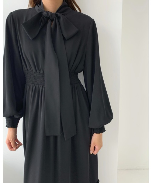 BIRTHDAY BASH(バースデイバッシュ)の「2WAY RIBBON TIERED DRESS(2WAYリボンティアードワンピース)(ワンピース・レディース・ブラック・FREE)」の16枚目の写真